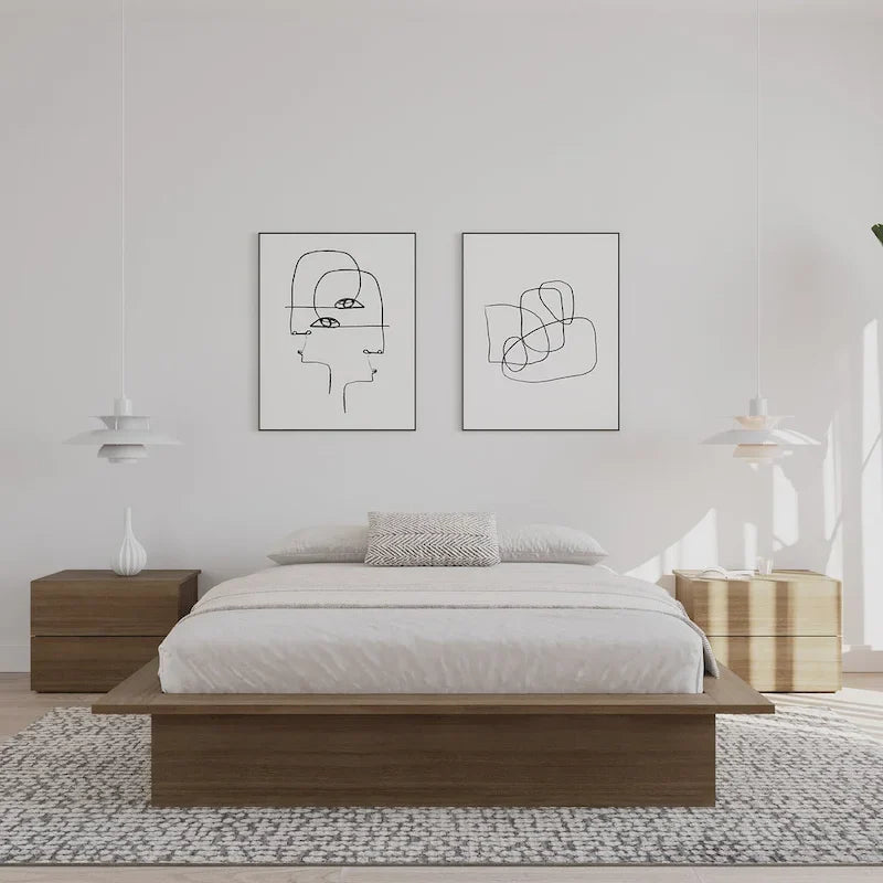 Struttura letto a piattaforma in rovere