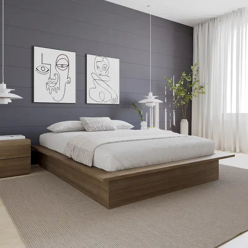 Struttura letto a piattaforma in rovere