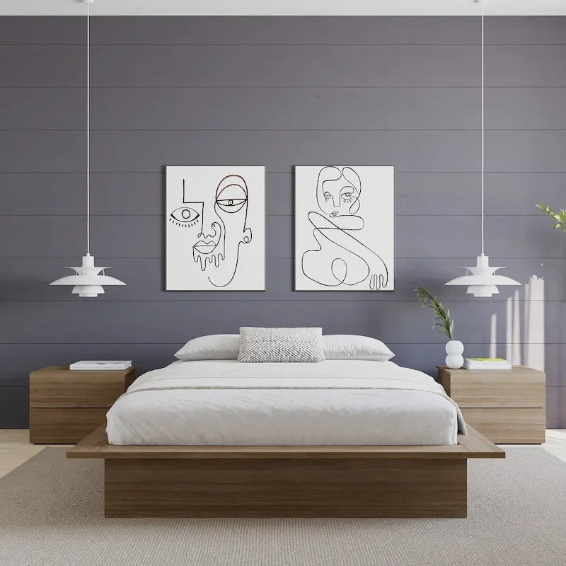 Struttura letto a piattaforma in rovere