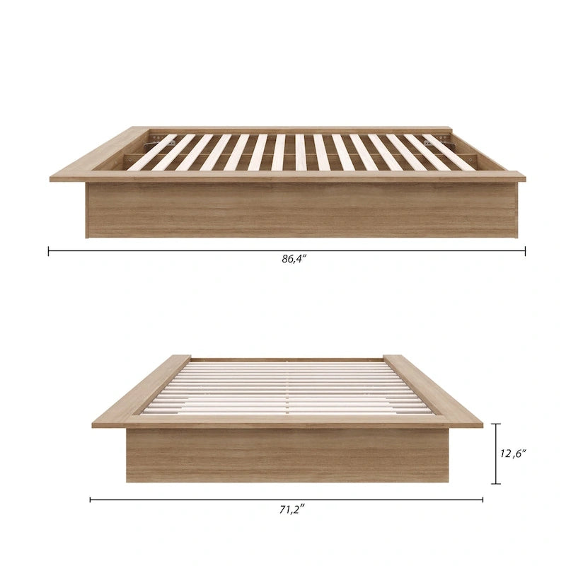 Struttura letto a piattaforma in rovere