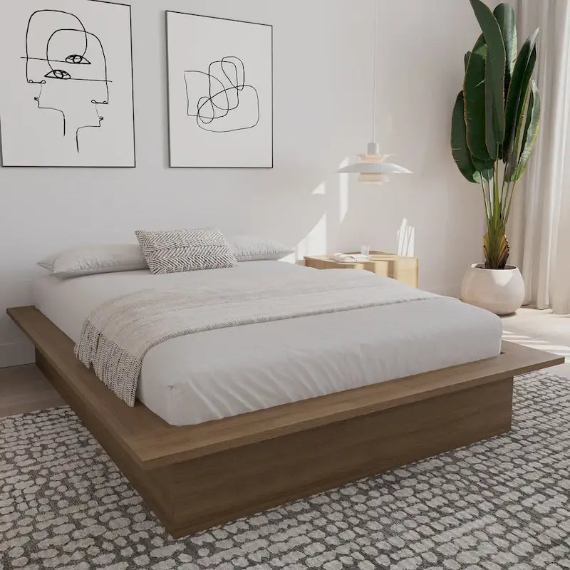 Struttura letto a piattaforma in rovere