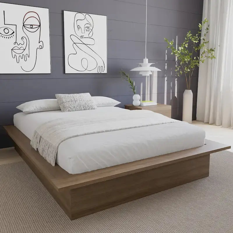 Struttura letto a piattaforma in rovere