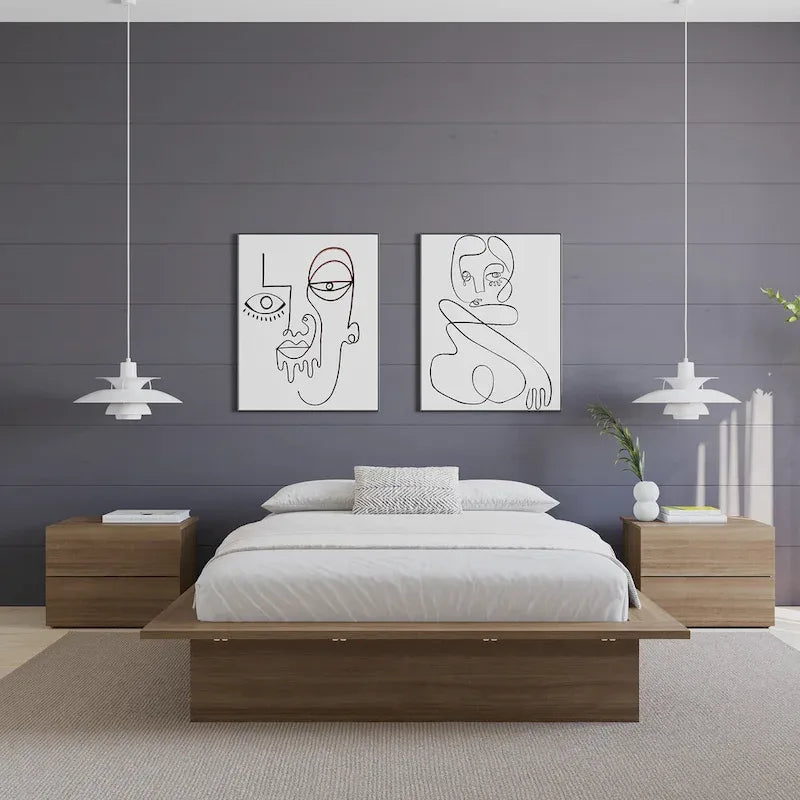 Struttura letto a piattaforma in rovere