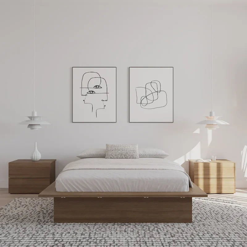 Struttura letto a piattaforma in rovere