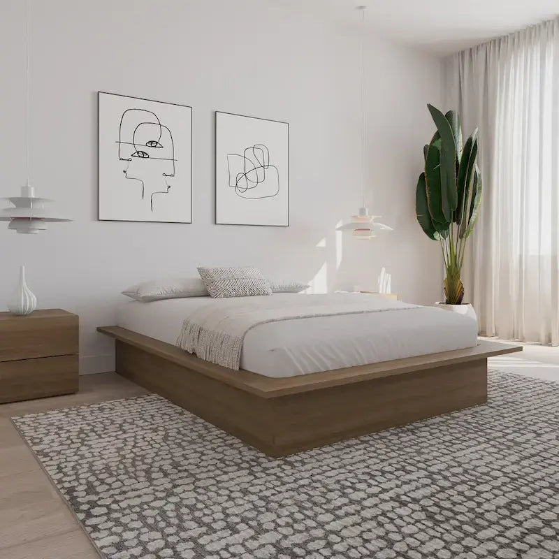 Struttura letto a piattaforma in rovere