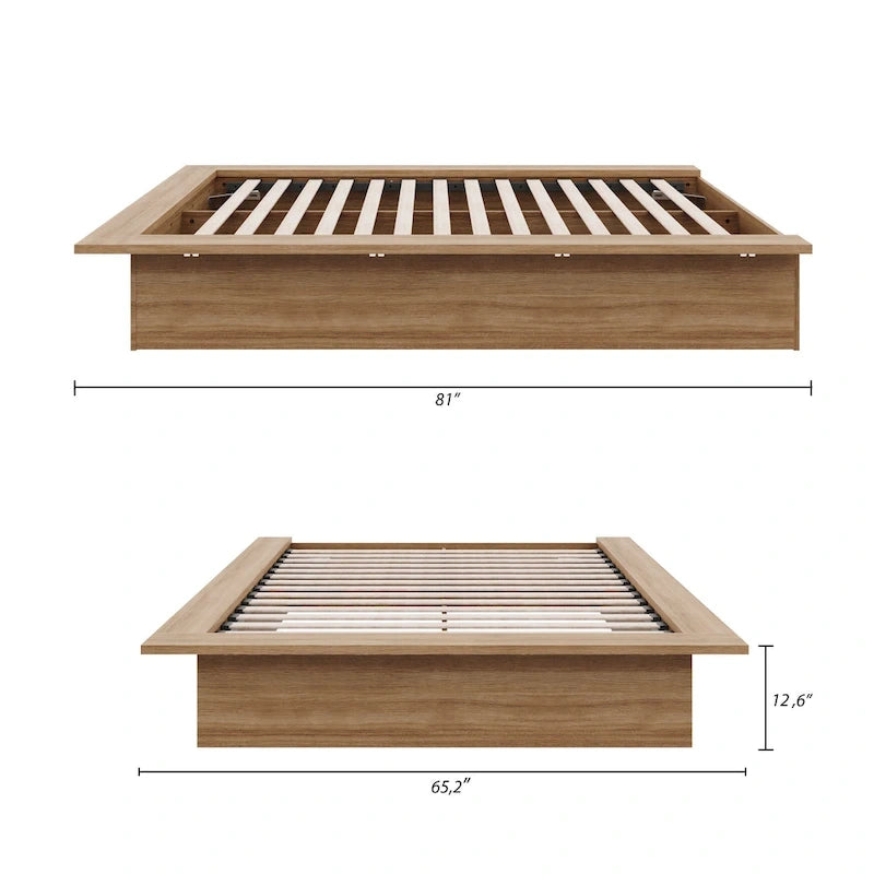 Struttura letto a piattaforma in rovere