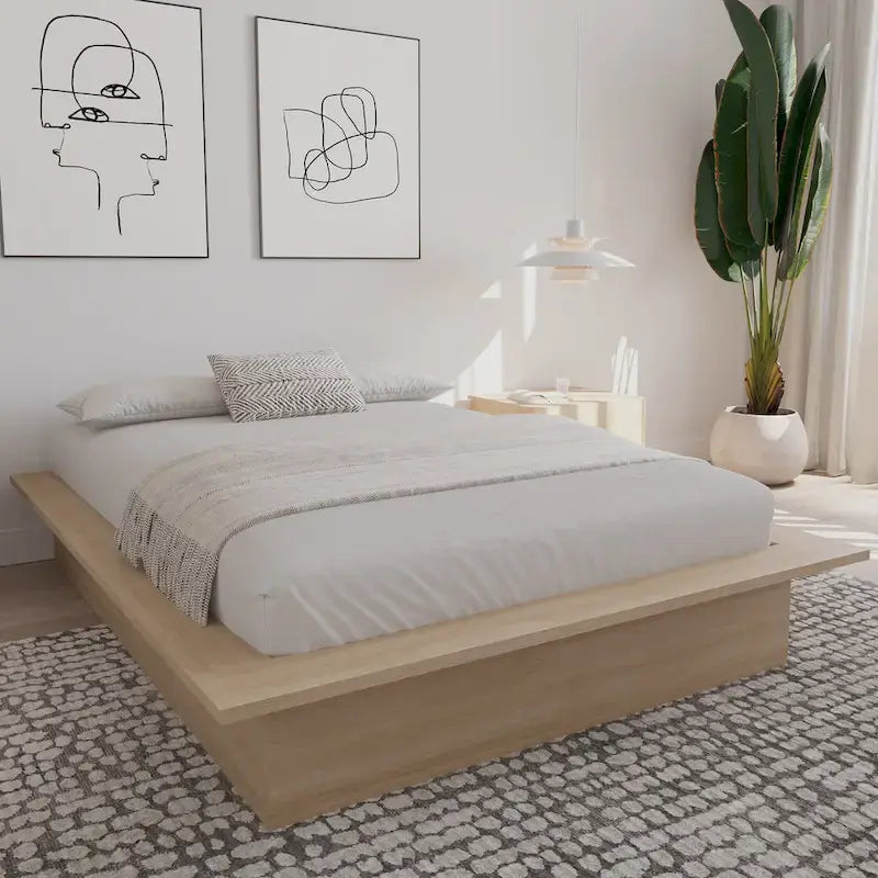 Struttura letto a piattaforma in rovere