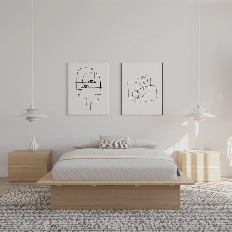 Struttura letto a piattaforma in rovere