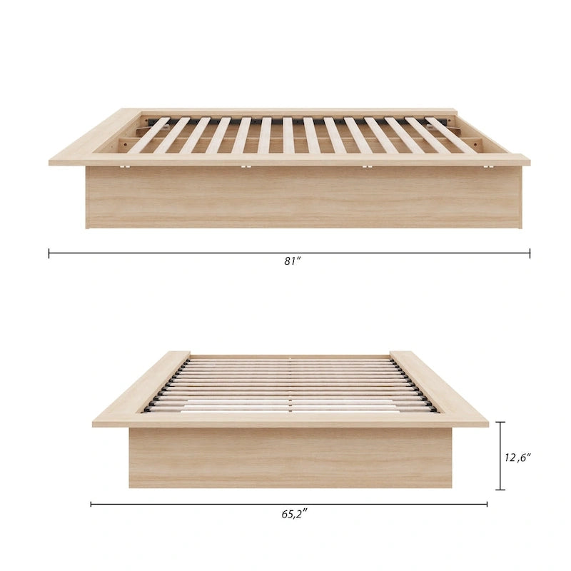 Struttura letto a piattaforma in rovere