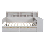 Daybed multifunzionale con ripiani, 2 cassetti e scrivania