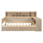 Daybed multifunzionale con ripiani, 2 cassetti e scrivania