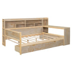 Daybed multifunzionale con ripiani, 2 cassetti e scrivania