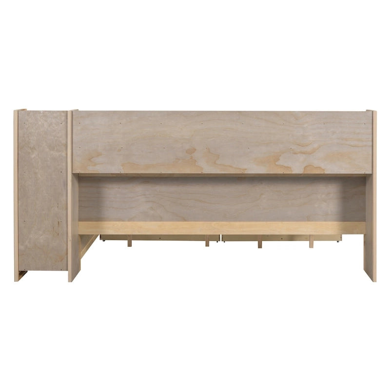 Daybed multifunzionale con ripiani, 2 cassetti e scrivania