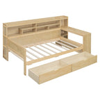 Daybed multifunzionale con ripiani, 2 cassetti e scrivania