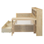 Daybed multifunzionale con ripiani, 2 cassetti e scrivania