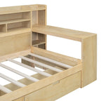 Daybed multifunzionale con ripiani, 2 cassetti e scrivania