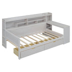 Daybed multifunzionale con ripiani, 2 cassetti e scrivania