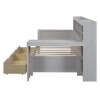 Daybed multifunzionale con ripiani, 2 cassetti e scrivania