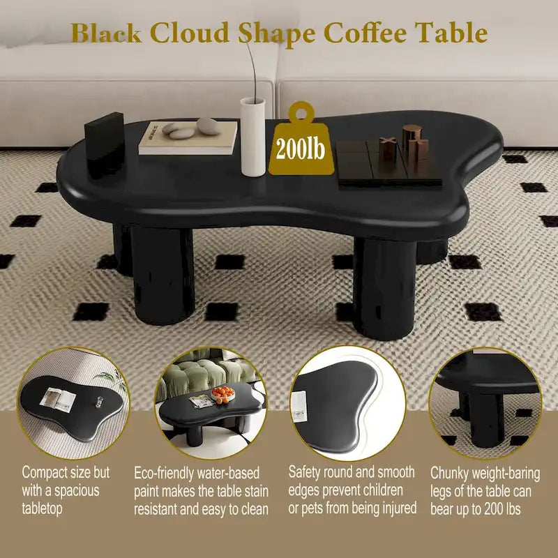 Tavolino da caffè a forma di nuvola, 40 pollici, disponibile in bianco e nero