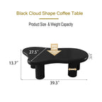 Tavolino da caffè a forma di nuvola, 40 pollici, disponibile in bianco e nero