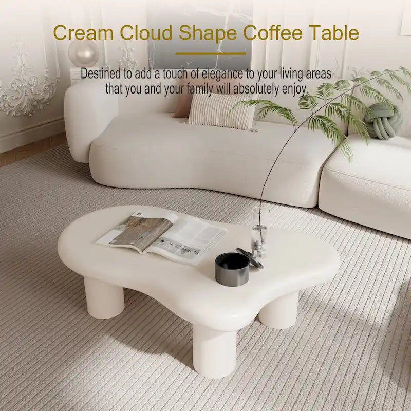 Tavolino da caffè a forma di nuvola, 40 pollici, disponibile in bianco e nero
