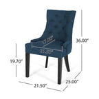 Set di 2 sedie da pranzo imbottite in tessuto con gambe affusolate