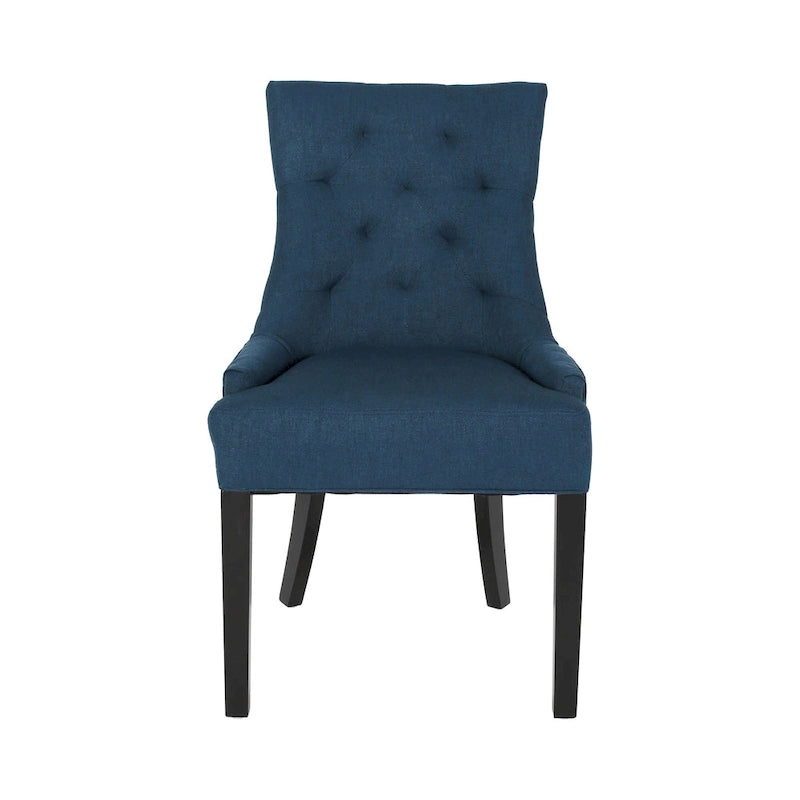 Set di 2 sedie da pranzo imbottite in tessuto con gambe affusolate