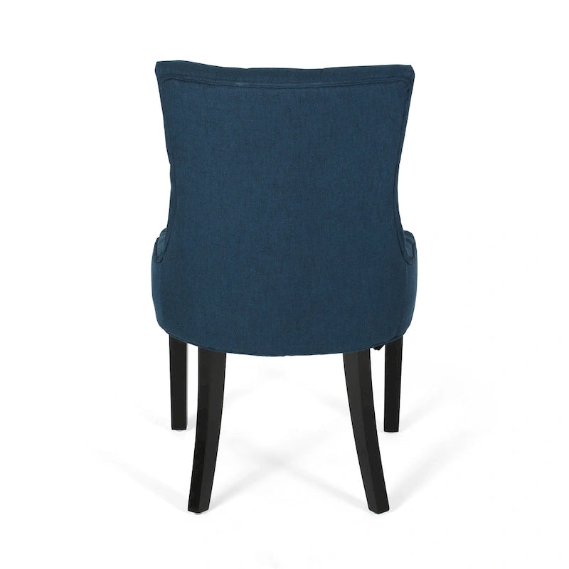 Set di 2 sedie da pranzo imbottite in tessuto con gambe affusolate