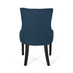 Set di 2 sedie da pranzo imbottite in tessuto con gambe affusolate