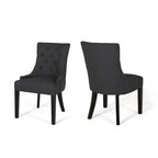 Set di 2 sedie da pranzo imbottite in tessuto con gambe affusolate