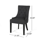 Set di 2 sedie da pranzo imbottite in tessuto con gambe affusolate