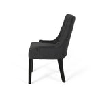 Set di 2 sedie da pranzo imbottite in tessuto con gambe affusolate