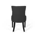 Set di 2 sedie da pranzo imbottite in tessuto con gambe affusolate