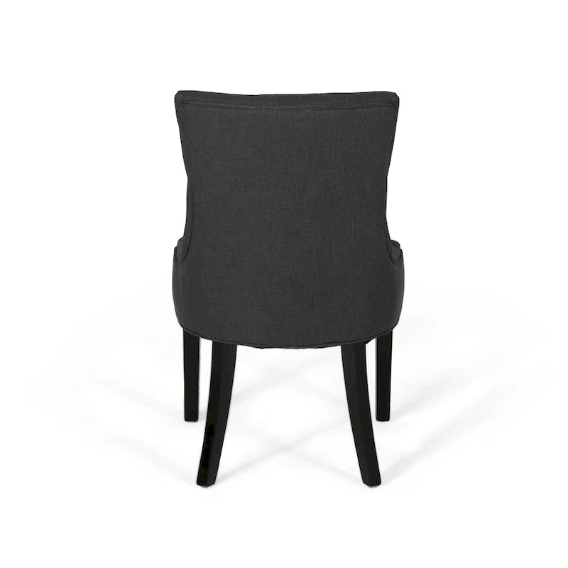 Set di 2 sedie da pranzo imbottite in tessuto con gambe affusolate