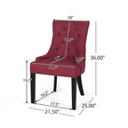 Set di 2 sedie da pranzo imbottite in tessuto con gambe affusolate
