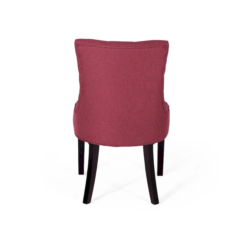 Set di 2 sedie da pranzo imbottite in tessuto con gambe affusolate