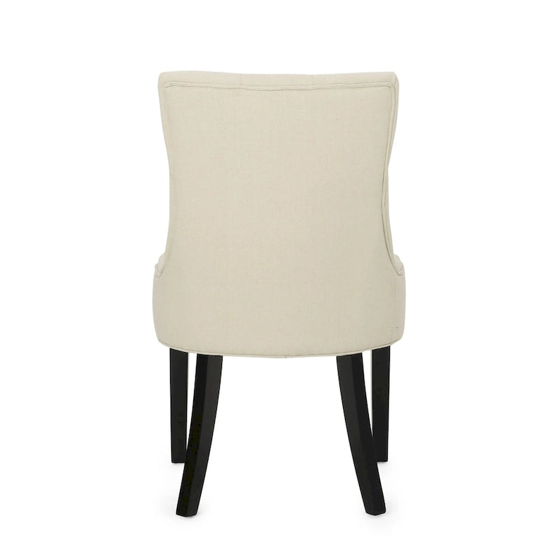 Set di 2 sedie da pranzo imbottite in tessuto con gambe affusolate