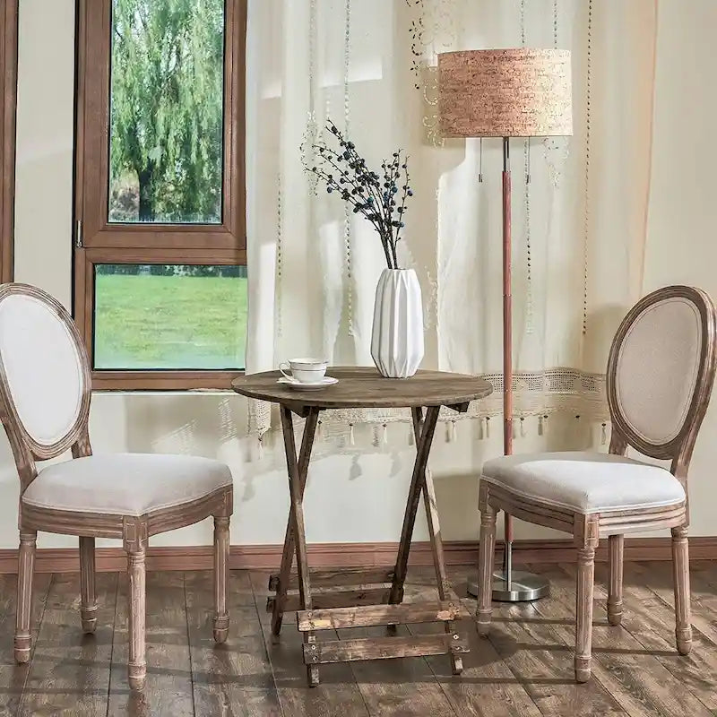 Sedie da pranzo imbottite vintage francesi, set da 2