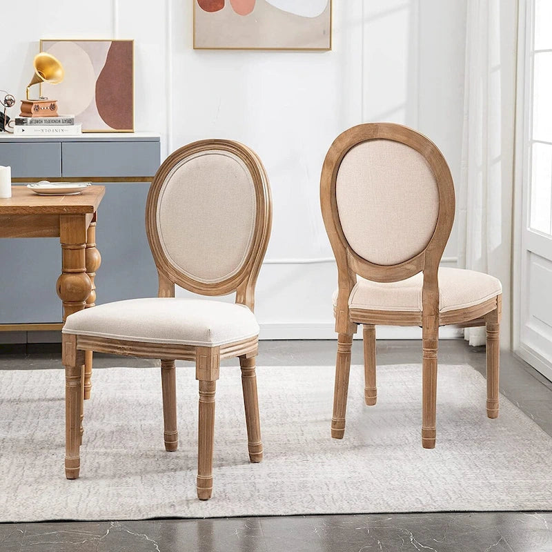 Sedie da pranzo imbottite vintage francesi, set da 2
