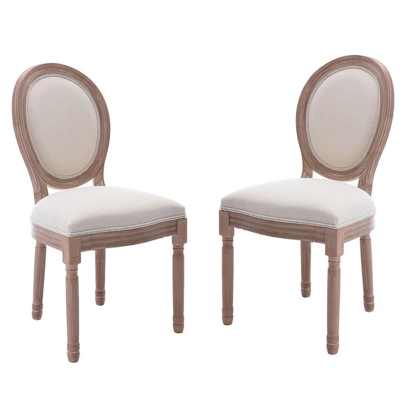 Sedie da pranzo imbottite vintage francesi, set da 2