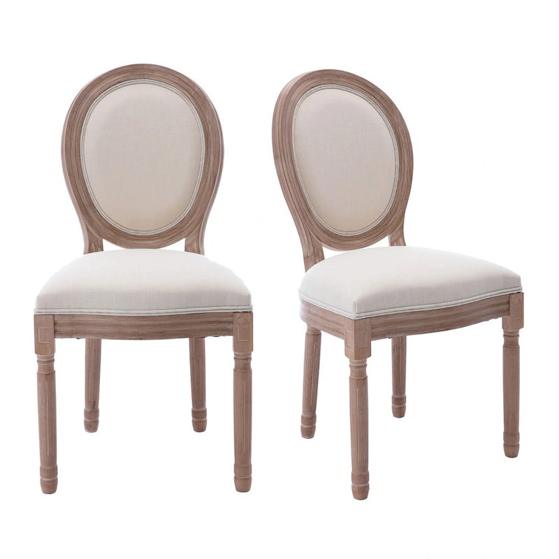 Sedie da pranzo imbottite vintage francesi, set da 2