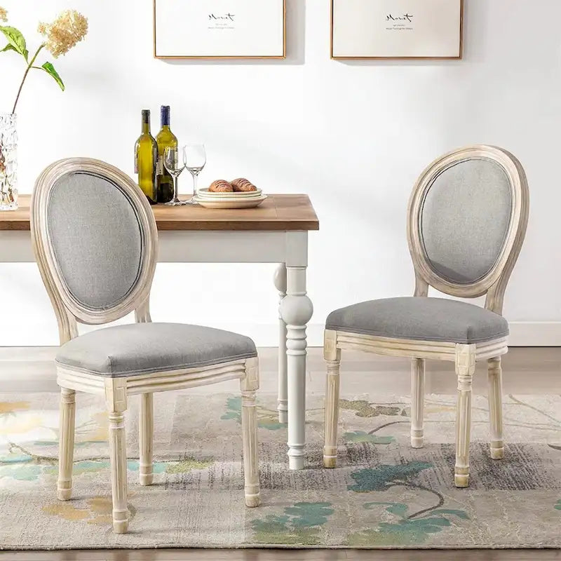 Sedie da pranzo imbottite vintage francesi, set da 2