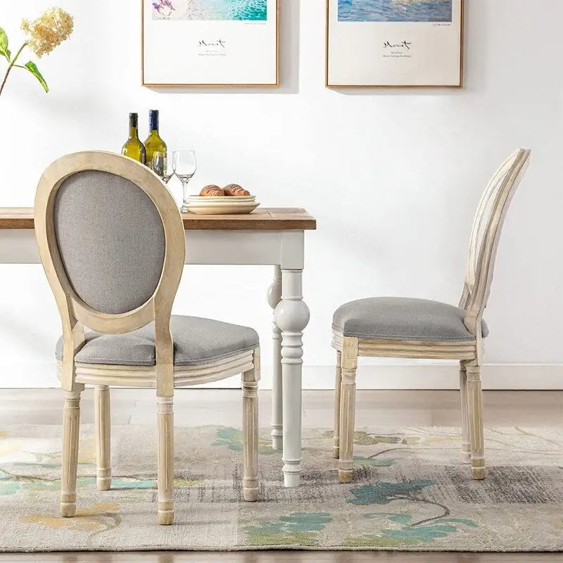 Sedie da pranzo imbottite vintage francesi, set da 2