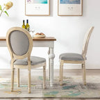 Sedie da pranzo imbottite vintage francesi, set da 2