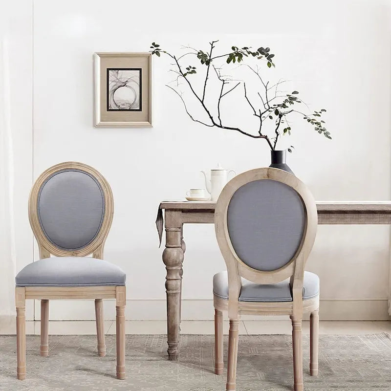 Sedie da pranzo imbottite vintage francesi, set da 2