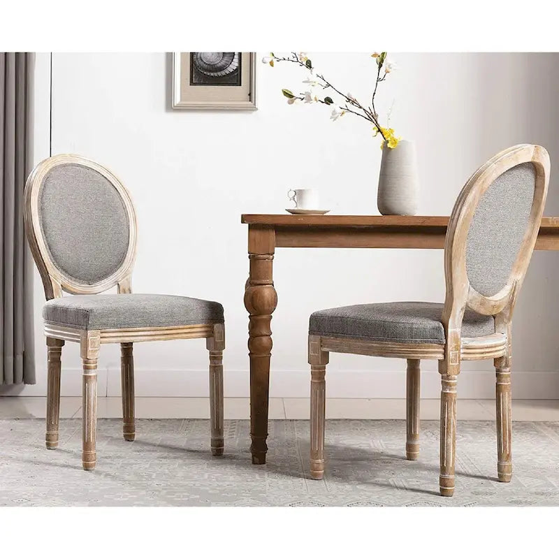 Sedie da pranzo imbottite vintage francesi, set da 2