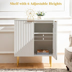 Credenza Buffet Mobile Contenitore Set da 2 con Scaffali Regolabili