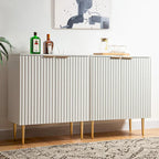 Credenza Buffet Mobile Contenitore Set da 2 con Scaffali Regolabili