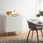 Credenza Buffet Mobile Contenitore Set da 2 con Scaffali Regolabili
