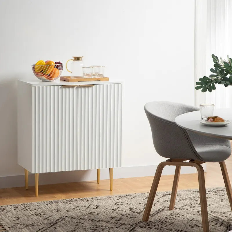 Credenza Buffet Mobile Contenitore Set da 2 con Scaffali Regolabili